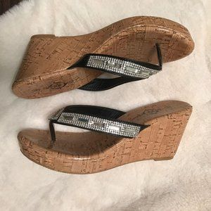 NEW Bling Wedge Sandals Size 6 Sole Mates